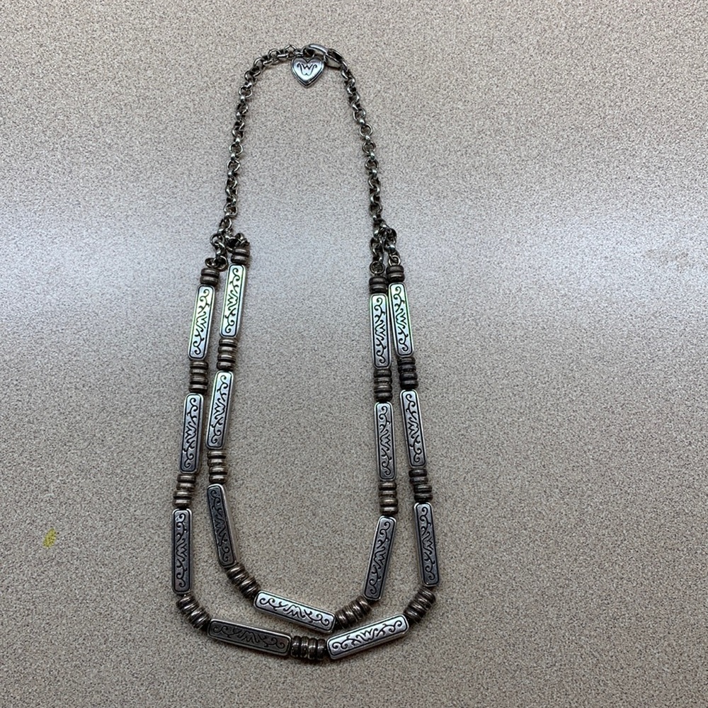 Silver layered necklace